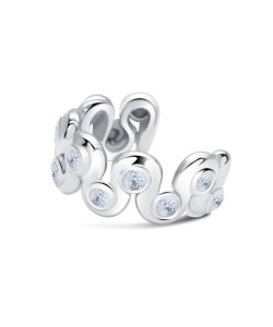 Wave Curved with Rhinestone Ear Cuff EC-1363